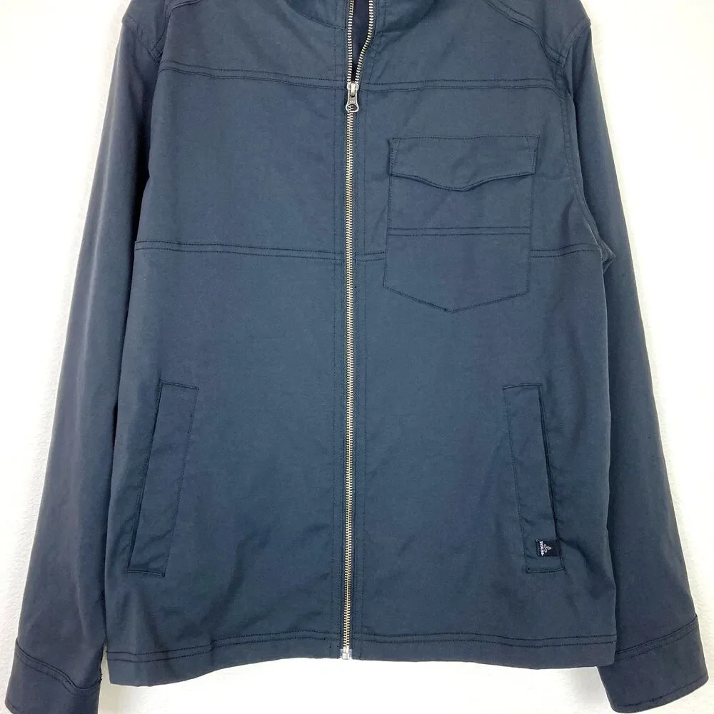 prAna Men's Zip Up Jacket Born From the Experience Size M Black Nylon
